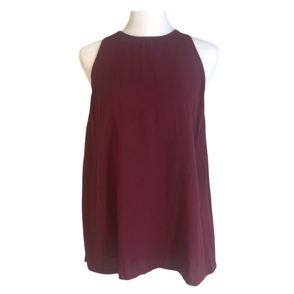 NWT Old Navy Sleeveless Blouse S High Neck Maroon
